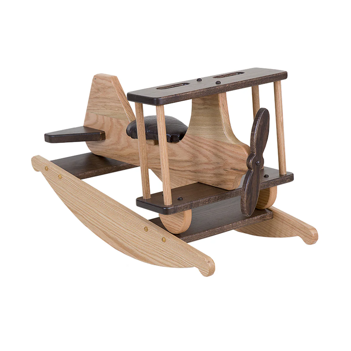 Amish-Made Sky High Wooden Airplane Rocker for Kids