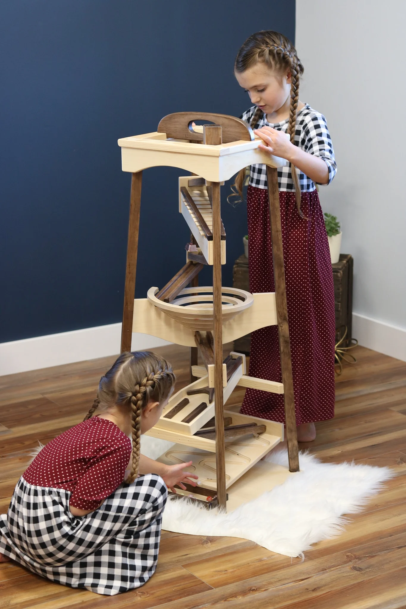 Amish-Crafted Wooden Marble Run Pyramid